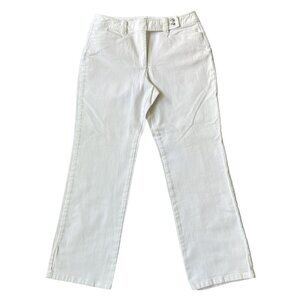 Talbots Womens 12P Winter White Boot Cut Gentle Stretch Pants Clean Girl  Jeans